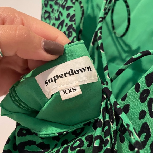 superdown Dixie Backless Dress in Green Leopard - Picture 3 of 4